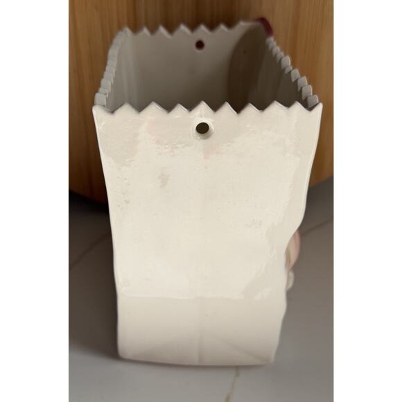 Vintage Santa Claus Face Ceramic 7x5 Inch Sack Christmas Bag Holidays - Picture 7 of 7